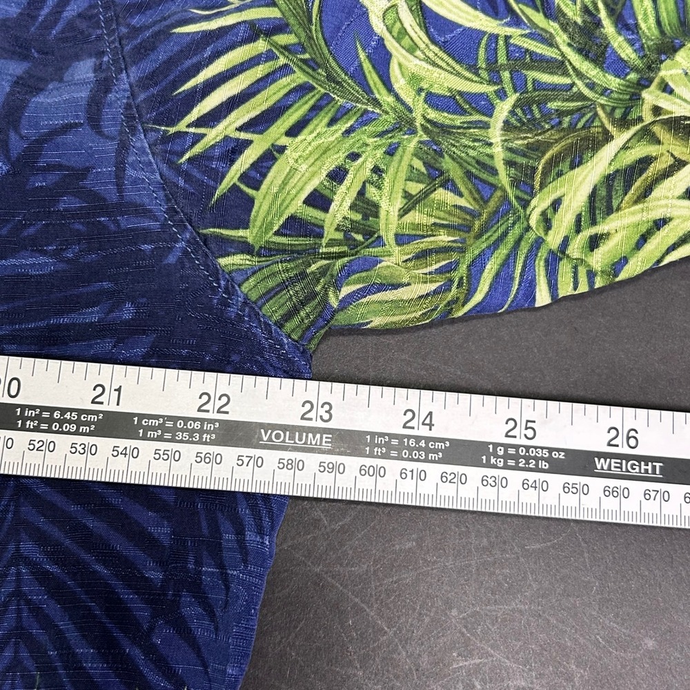 Tommy Bahama Mens Silk Palm Tree Button Up Shirt Large Blue Aloha Tropical - Picture 7 of 7